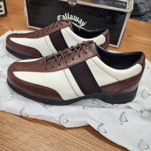 Callaway Men's Cambridge Golf Brown and White Shoes Size 8